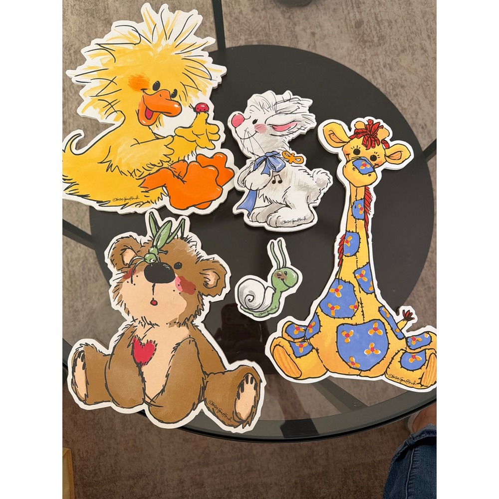 Vintage Suzy's Zoo Nursery Wall Decor Set Witzy Boof Lulla Patches 5 Piece